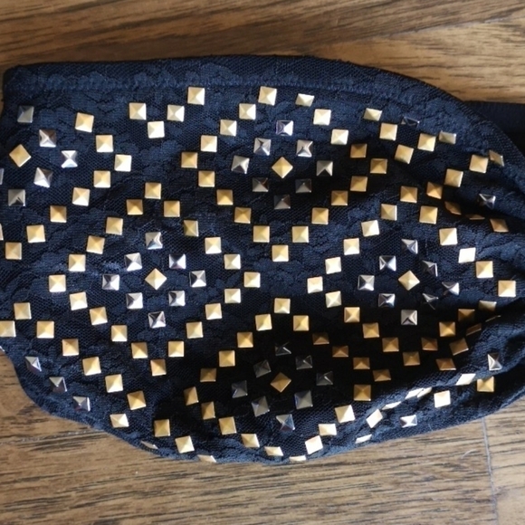 PINK Victoria's Secret Black Studded Bandeau Medium - Picture 6 of 6